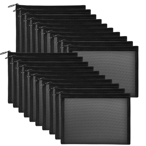 Unoutur 20 Pieces Mesh pouch, Mesh Makeup Bag Portable Makeup Pouch Travel Toiletry Bag for Makeup Organizer Home Office Travel Accessories, Mesh Cosmetic Bag with Zipper